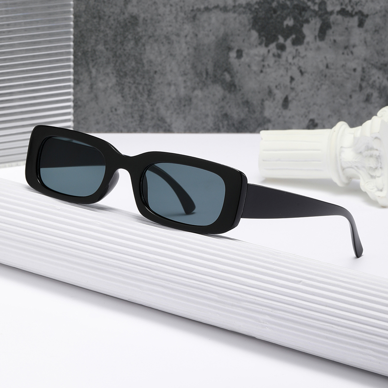Lunettes de soleil carrées noires pour hommes, petites lunettes de soleil rectangulaires, verres noirs rétro, pour la conduite, la pêche, Oculos UV400