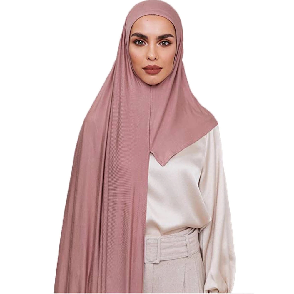 Le plus récent coton doux Jersey Double boucle instantanée Hijab musulman bandeau islamique foulard écharpe