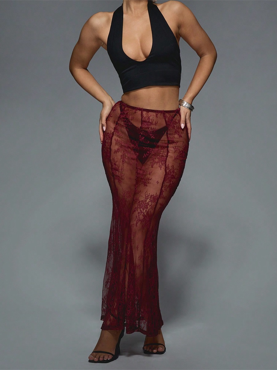 Nouvelle mode femmes été pure dentelle jupe à la mode longue jupe de Cocktail pour Bar plage fête respectueux de la peau offre spéciale S-XL