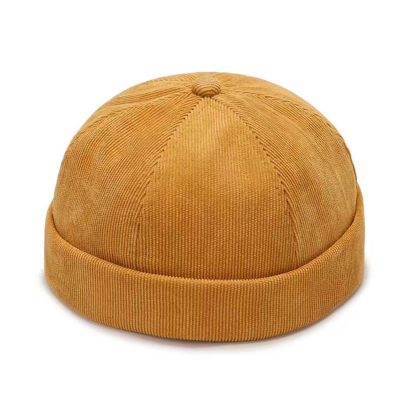 Mowen's bonnet en velours côtelé Version coréenne chapeau de rue bonnet Melon peau casquettes mode polyvalent réglable Guppi Hip Hop chapeau