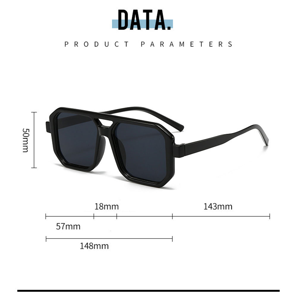 Lunettes de soleil carrées à double pont pour hommes, monture noire rétro, verres teintés orange, protection UV400, mode, plage, conduite, unisexe