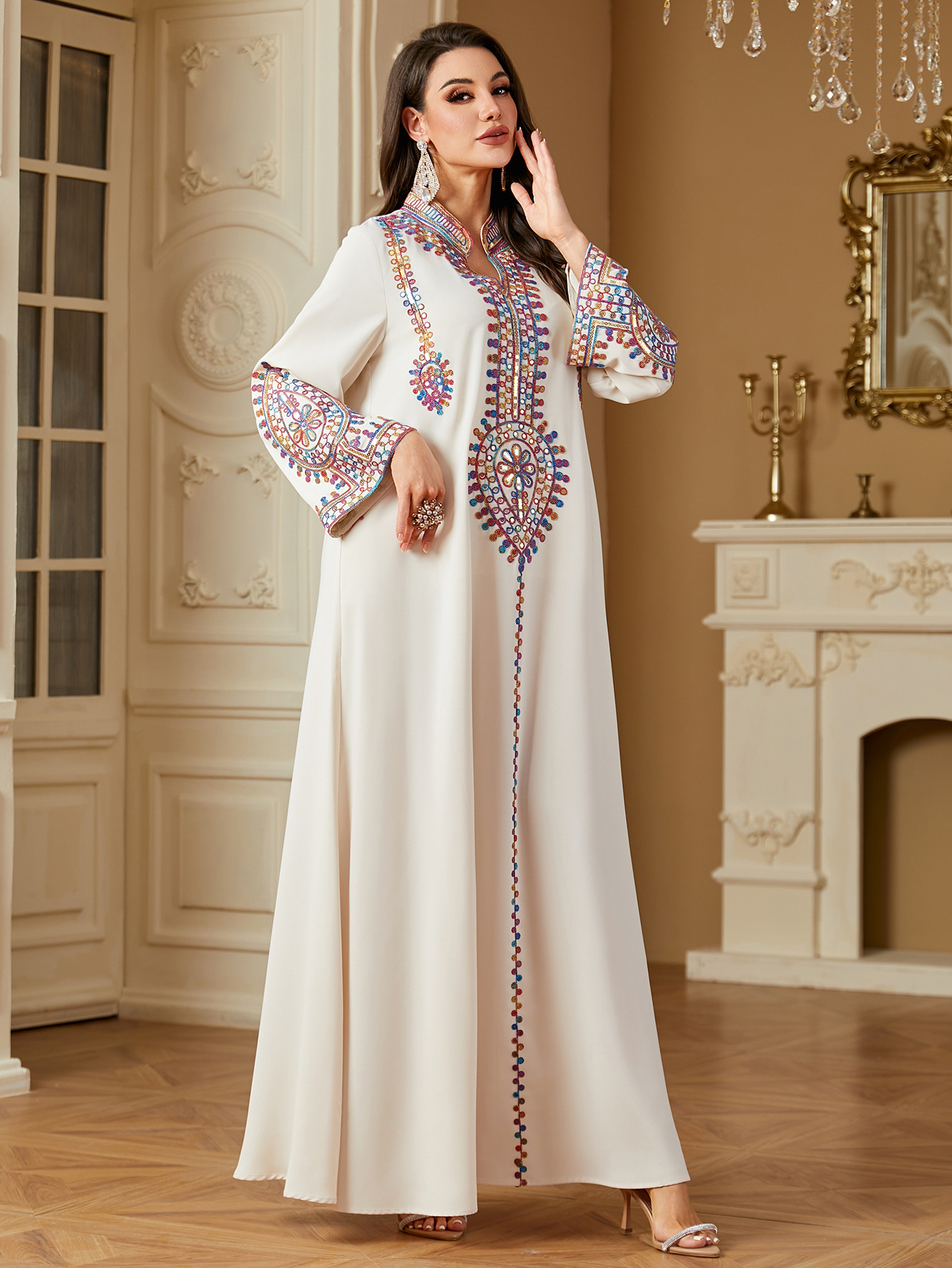 Eid Robe brodée musulmane pour femmes Abaya robes longues de fête Caftan Robe Jalabiya Ramadan marocain dubaï 2025 robes Largos