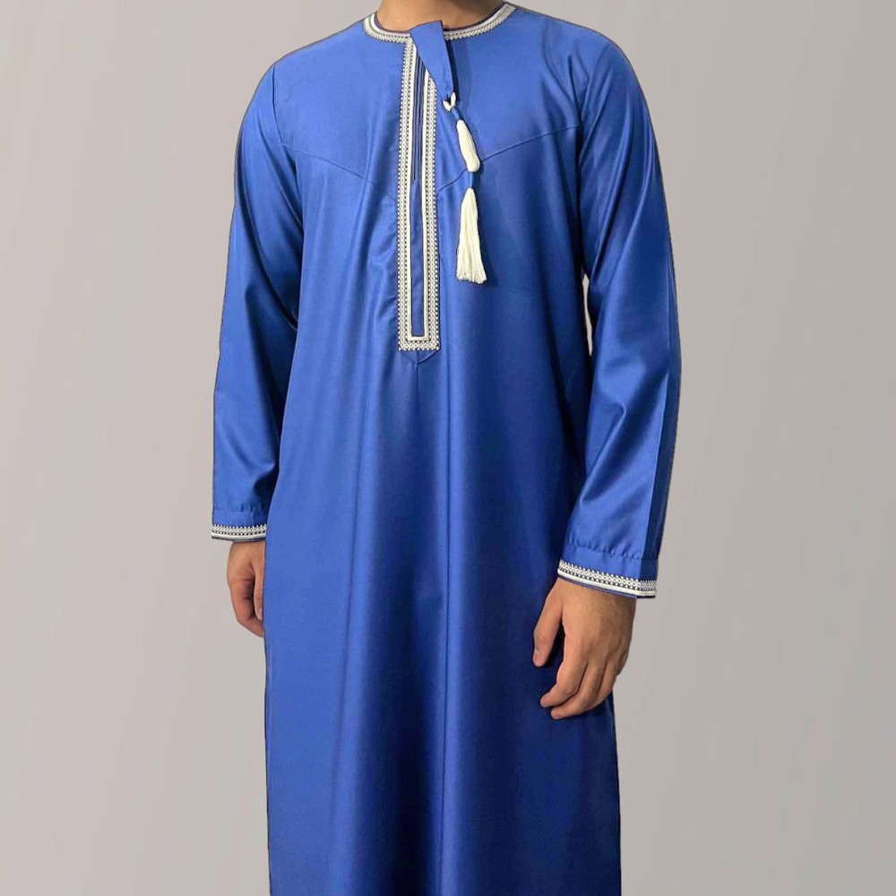 Nouveaux hommes musulmans à manches longues Robe pull Abaya Daffah Jubba Thobe Pakistan saoudien arabe caftan Islam vêtements Robe de prière Afghan