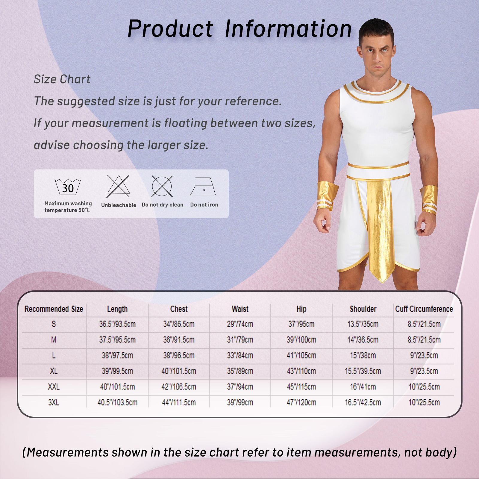 Costume de pharaon de l'egypte ancienne pour hommes, tenue de Cosplay du roi, tenue d'halloween, col rond, robe fantaisie égyptienne avec poignets