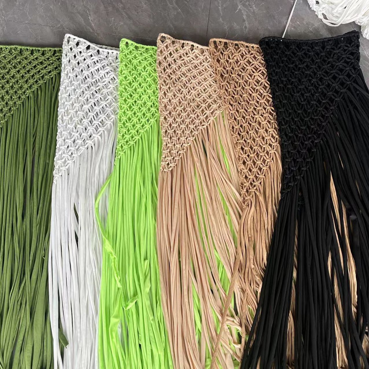 Beachapche main Crochet gland Maxi jupes femmes mode Sexy côté haute fente tricoté longue plage couverture Ups décontracté