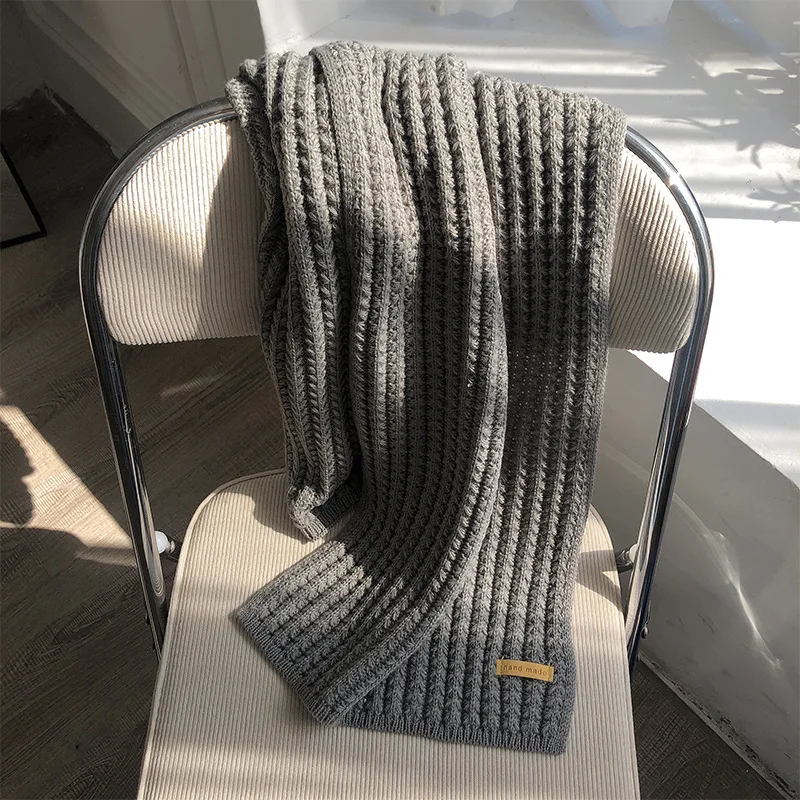 Écharpe chaude en cachemire tricoté à câble épais, foulard d'hiver Long et épais pour femmes et hommes, écharpe chaude pour voyage et bureau
