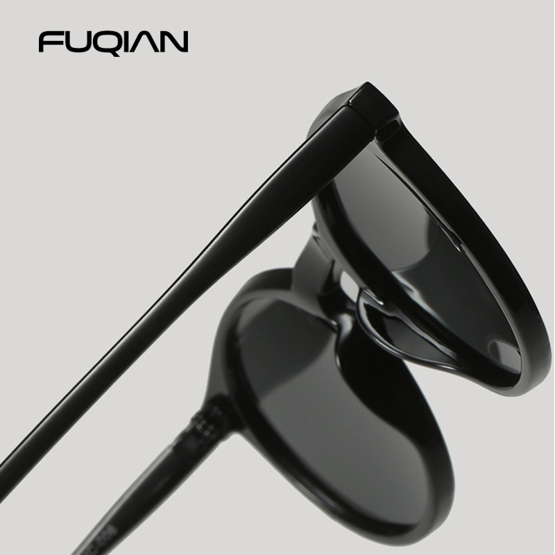 Lunettes de soleil polarisées rondes de luxe pour femmes et hommes, rétro classiques noires, à la mode, pour la conduite, UV400
