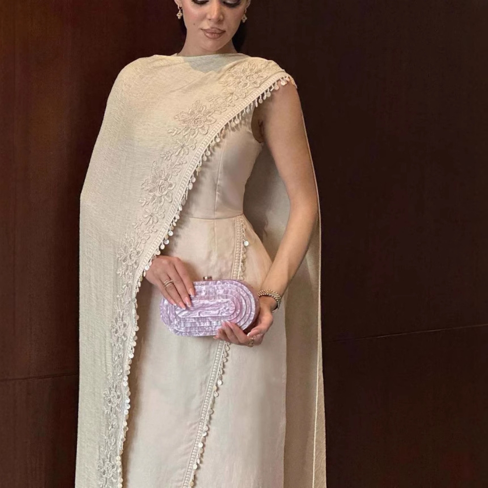 Caftan romantique 2 pièces robe de bal exclusive arabe dubaï femmes robe de soirée en Stock printemps automne événements formels délicats