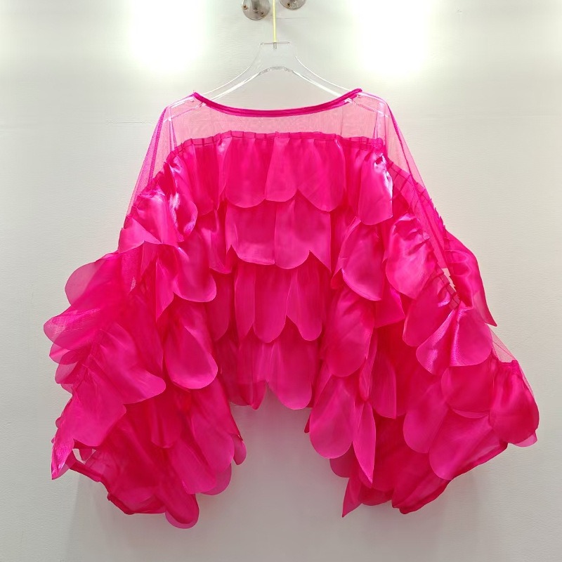 Femmes printemps haut d'automne chemise manches chauve-souris à volants irrégulier nouveau rétro Simple confortable ample décontracté nouvelle Niche douce polyvalente