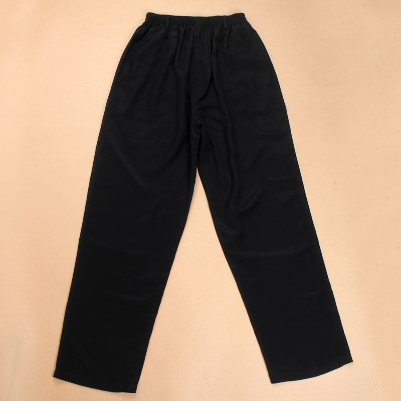 Pantalon décontracté ample pour homme en 100% soie de mûrier respirante, double crêpe épaisse, de qualité supérieure