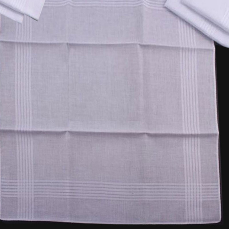 Mouchoirs en coton doux blanc pour hommes, 12 pièces, couleur unie, pour manger du mariage, essuyage des aliments, exercice de sueur