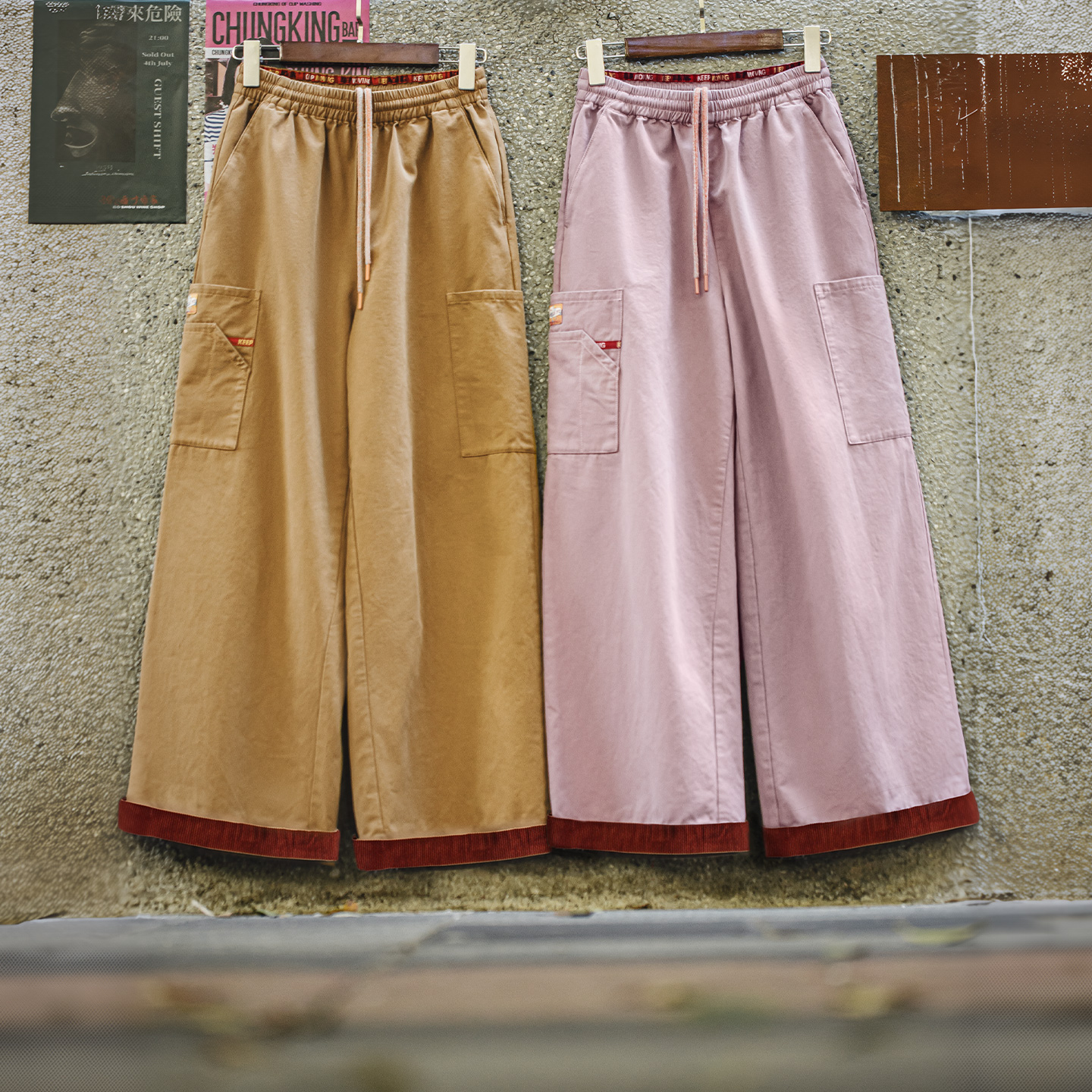Pantalon cargo en coton pour femme Maden, kaki, coupe large, pantalon utilitaire, coupe ample, jambe droite, multi-poches, décontracté, streetwear quotidien