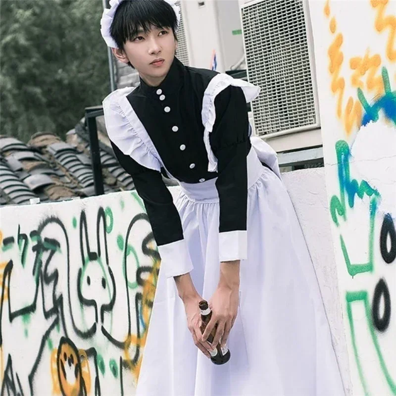 Tenue de demoiselle d'honneur d'halloween pour femmes, robe longue, tablier, robes Lolita, vêtements pour hommes, Costume de café unisexe, Costumes Anime Cosplay, 2025