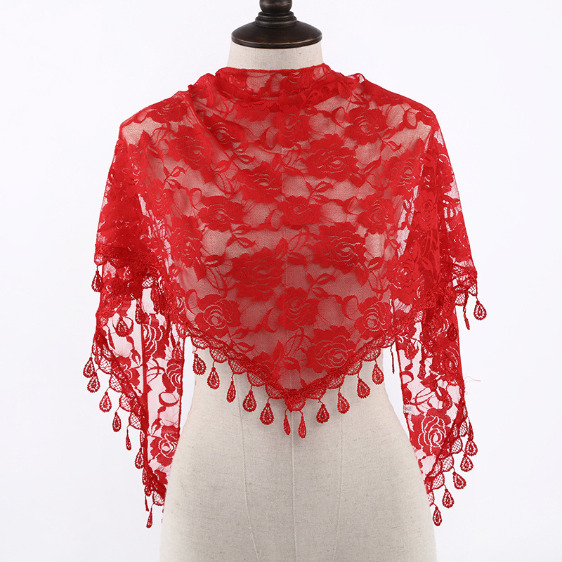 Châle d'été pour la prière, voile en dentelle, écharpe en soie, bandana, mantille de mariage, hijab blanc brodé pour femme