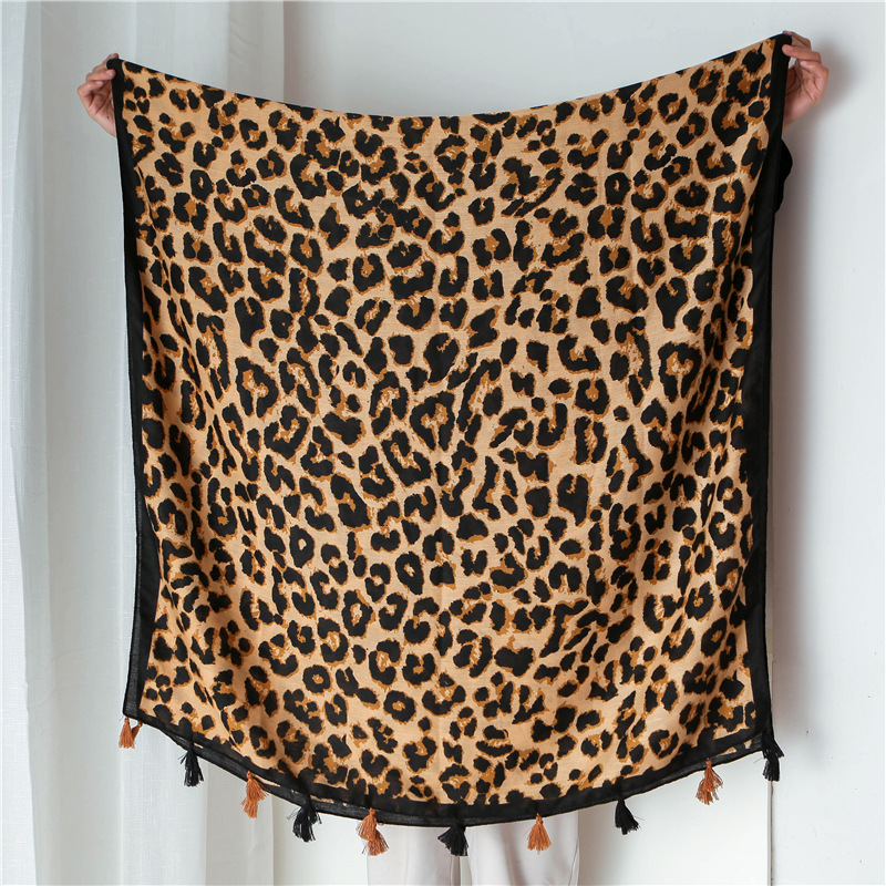 Châle en Viscose Imprimé Léopard et à Pois pour Femme, Écharpe de Haute Qualité, Étole Pashmina Douce, Casquettes Musulmanes, 16 Styles