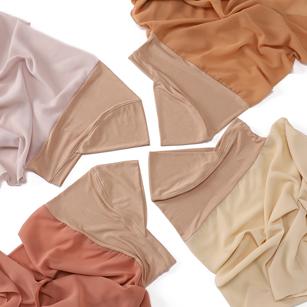 Hijab en mousseline prêt-à-porter, foulard instantané, sous-bonnet musulman, écharpe confortable couvrant le cou, turban léger