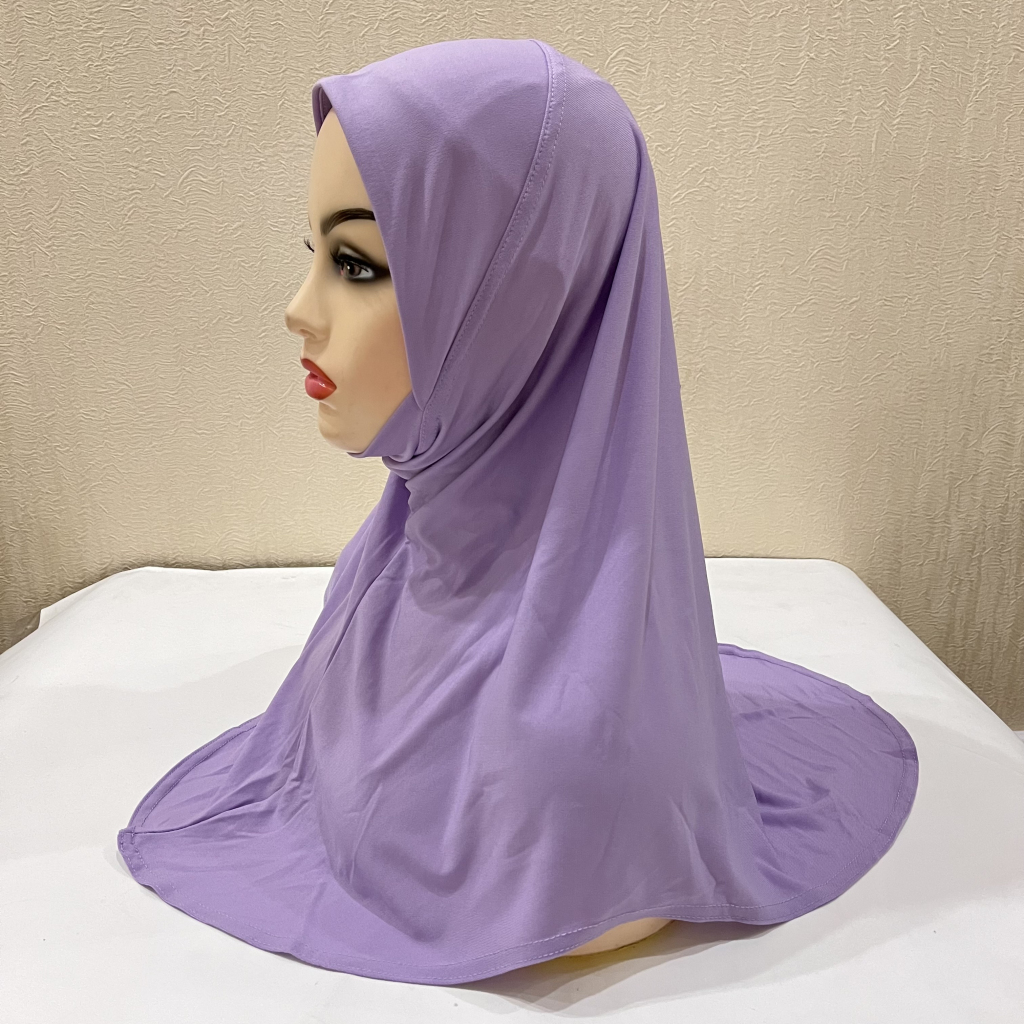 Hijab musulman uni avec partie du ruisseau pour petites filles, écharpe islamique à enfiler, foulard Kishat, amira, H304, 5-9 ans, qualité supérieure, vente chaude