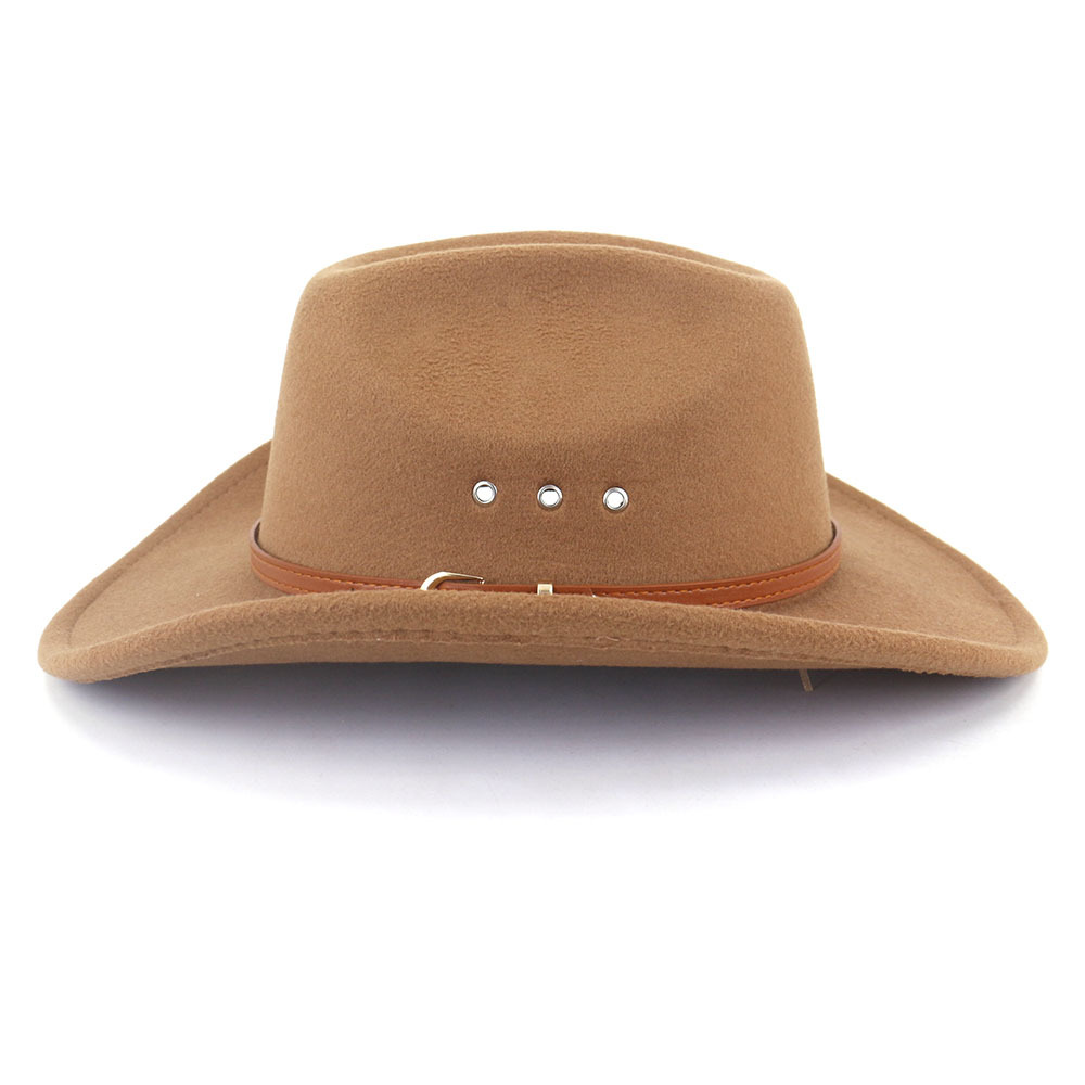Chapeau de Cowboy occidental pour hommes, Vintage, fascinateur, fête de mariage, laine crème, Fedoras à large bord, luxe élégant, chapeaux de Cowgirl pour femmes