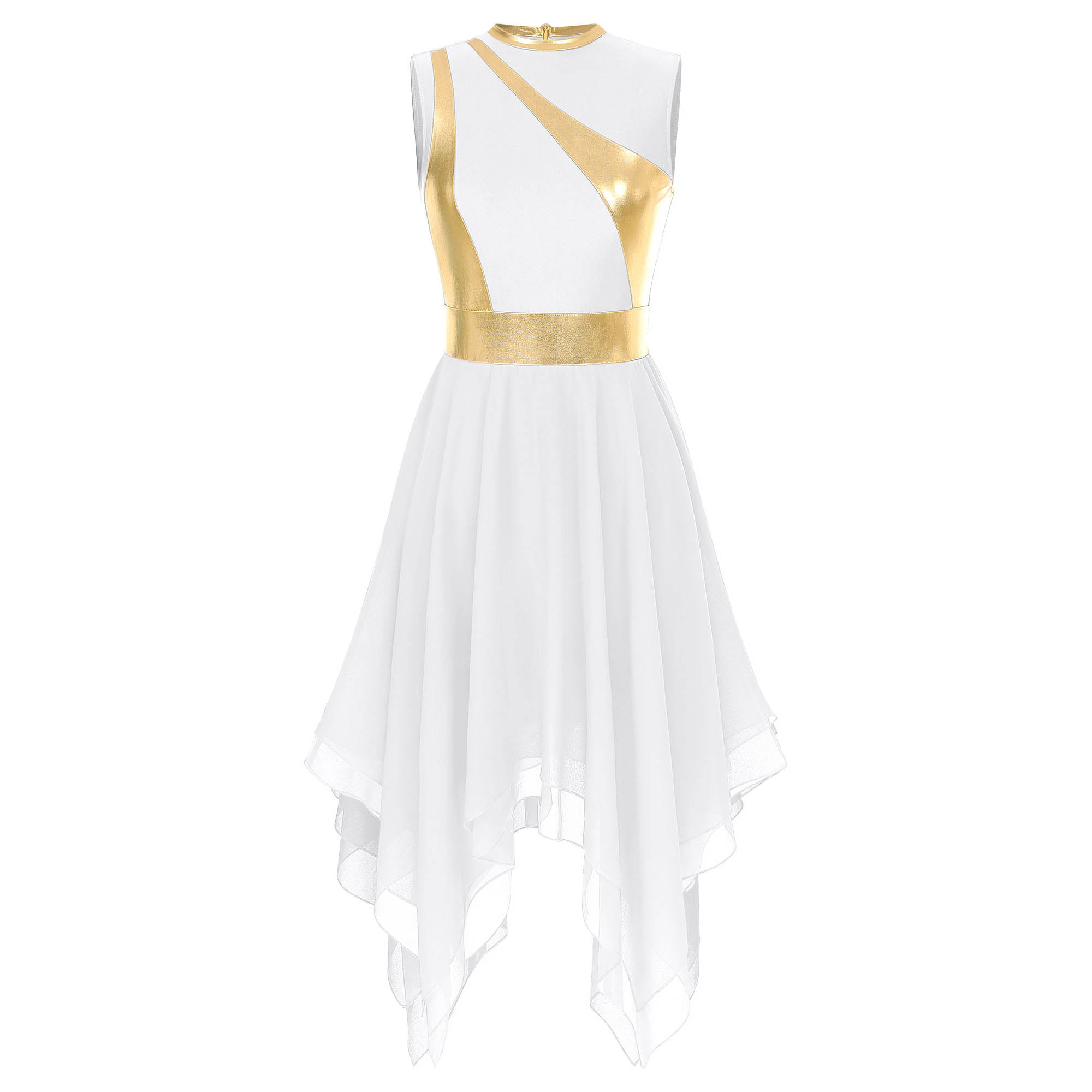 Robe de danse de louange pour femmes, style pull-over, costume de danse lyrique moderne, fermeture éclair invisible au dos, robe liturgique