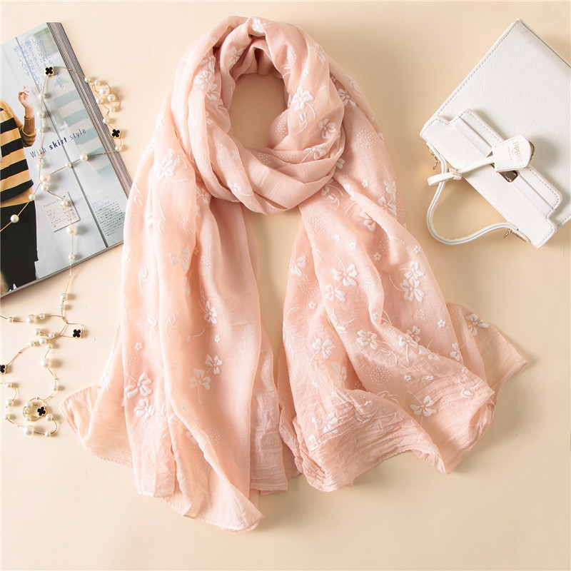 Écharpe Longue et Fine en Coton pour Femme, Châle, Pashmina, Bandana, Foulard, Hijab, Marque Espagnole, Printemps, Hiver, 2023