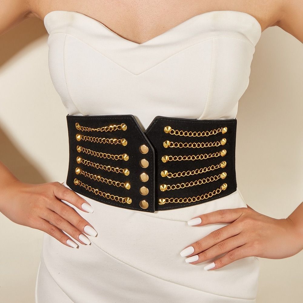 Ceinture Large pour Femme, Corset Slim, Cummerbunds, artificiel astique, Environnement Rivet, Manteau Femme, Ceinture Haute, Accessoires Mode, 10cm