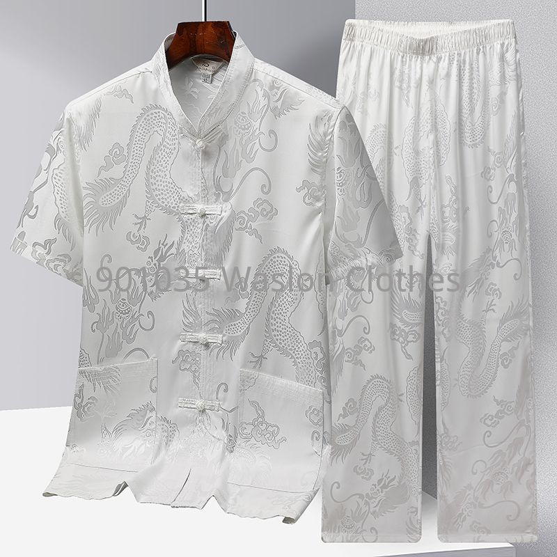 Vêtements traditionnels chinois pour hommes, haut Hanfu en lin avec pantalon, costume Tang à manches longues, chemise Kung Fu, manteau Cardigan