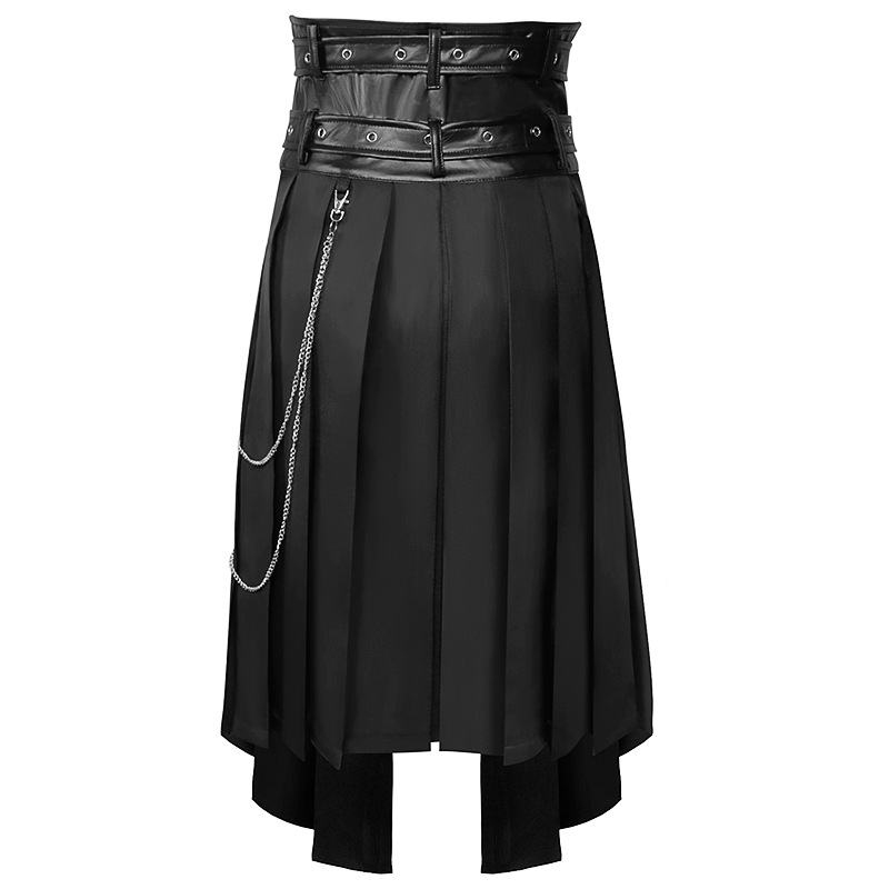 Jupe en cuir pour hommes, nouveau Rock, Style Punk Non grand public, décontracté, grande taille, demi-jupe, costumes de cosplay, printemps et automne