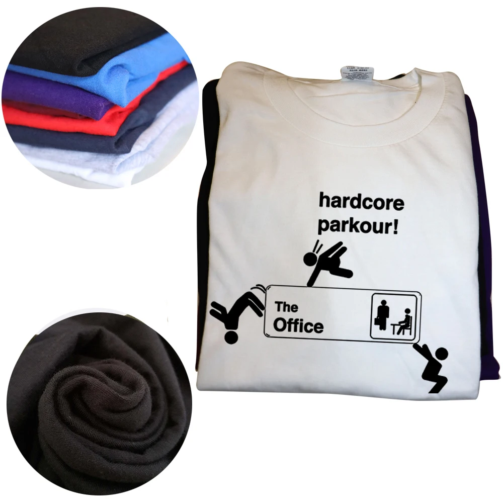 T-shirt manches courtes homme, streetwear, estival et humoristique, en coton, avec parkour, pour le bureau, cadeaux d'anniversaire