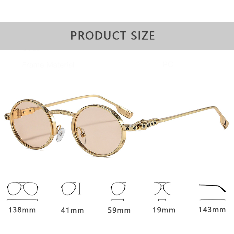 Lunettes de soleil de luxe de marque de mode 2026 pour femmes et hommes, style vintage steampunk, tendance cool, verres punk pour soirée, lunettes de soleil haut de gamme