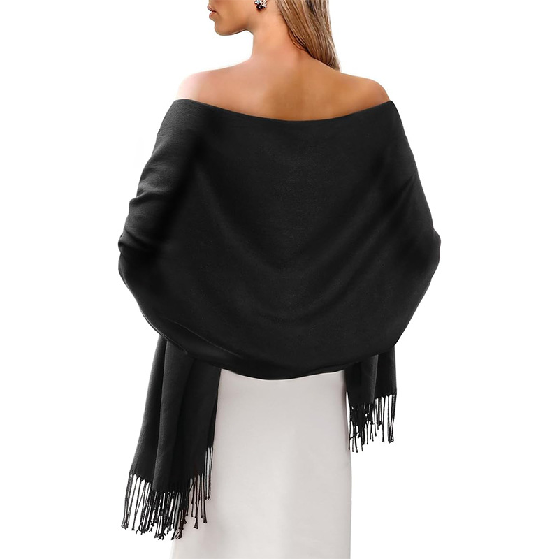 Châle en cachemire pour femme, écharpe douce et chaude en mélange de viscose, idéale pour les mariages, les soirées, les voyages et les vols.