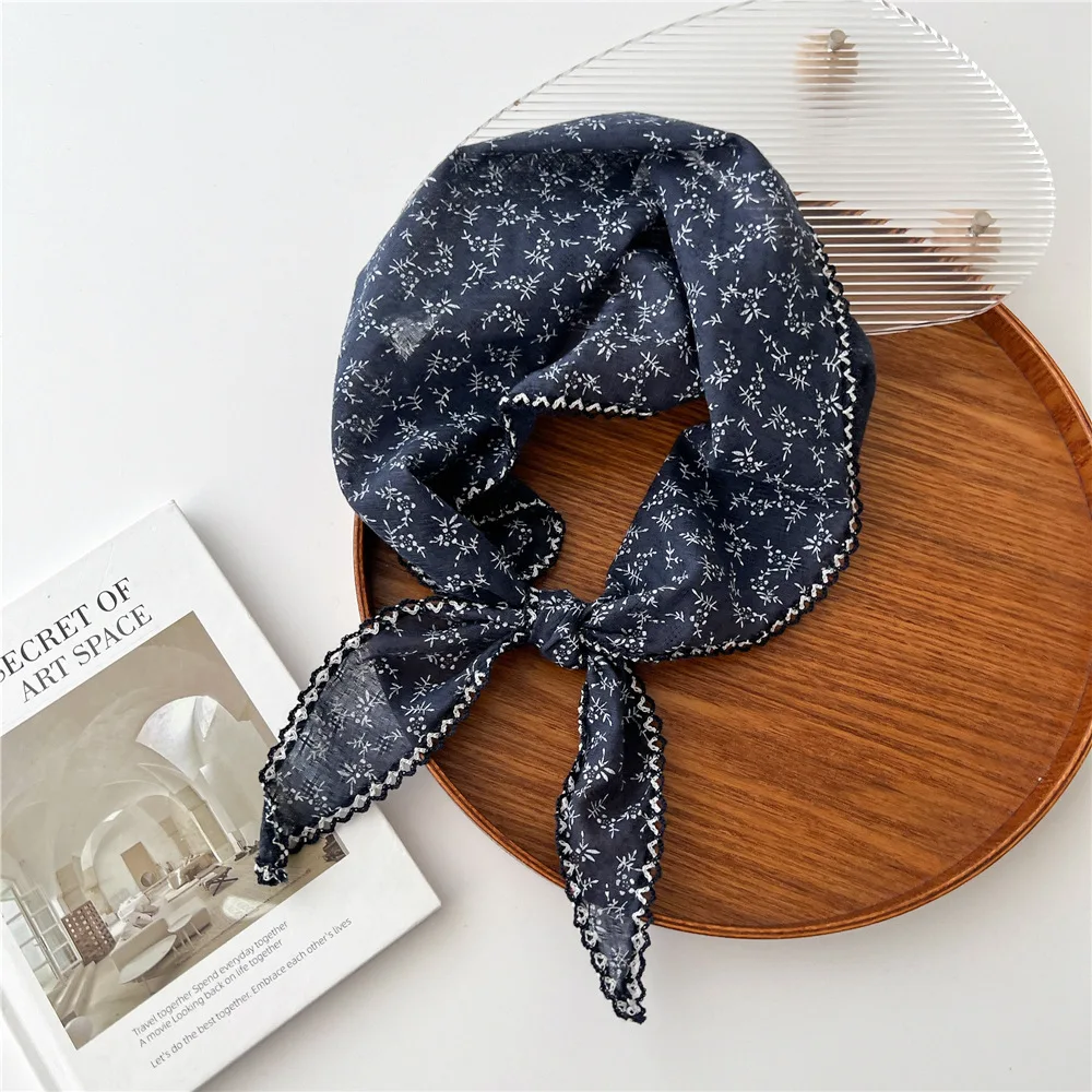 Foulards floraux simples Triangle foulard été extérieur tête cou soleil écharpe de protection pour femme