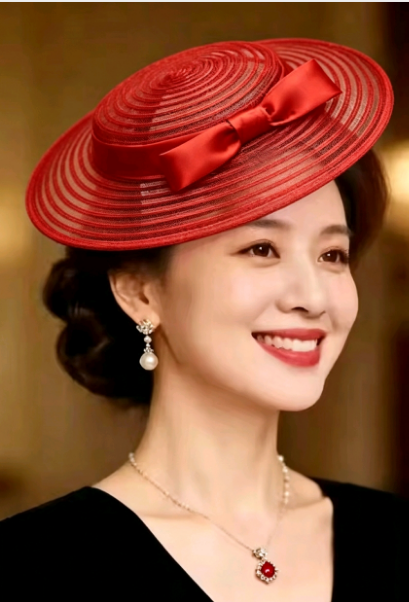 Chapeau de soleil britannique élégant rétro pour femmes, couvre-chef d'extérieur à la mode, avec nœud décoré, pour Banquet, nouvelle collection printemps été