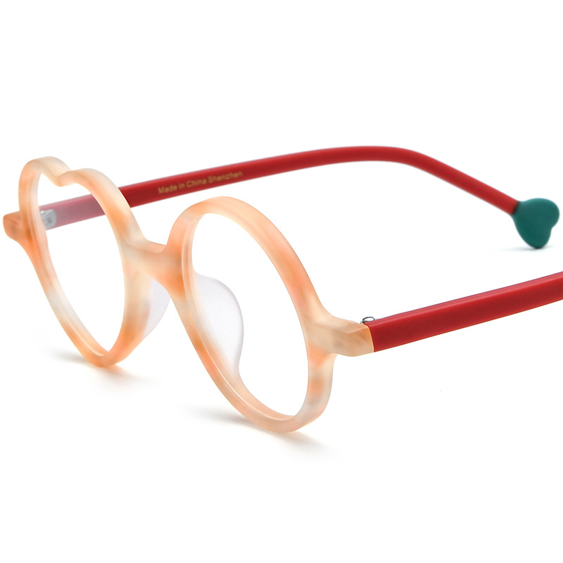 Monture de lunettes tendance multicolore pour femmes, de marque, design cœur rond, lunettes japonaises faites à la main pour hommes, montures fines