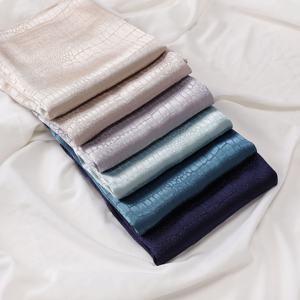Hijab de luxe en satin gaufré façon crocodile, doux et brillant, pour femmes musulmanes, foulard islamique modeste, turban, châle, plusieurs couleurs