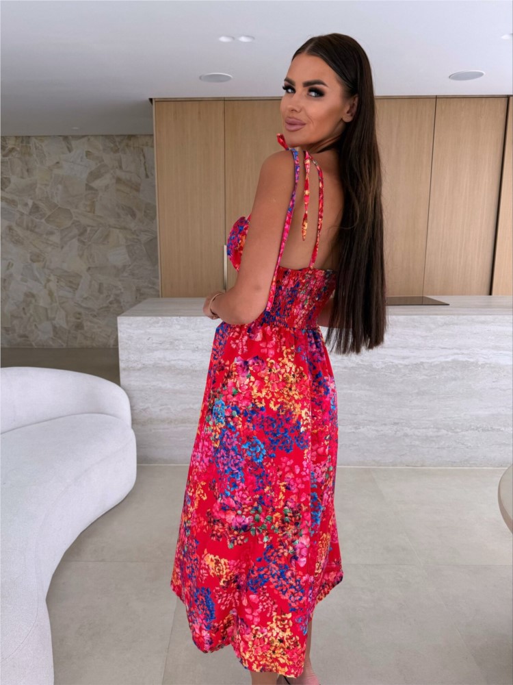 Robe élégante à la mode pour femmes, nouveau Style d'été, coussin de poitrine autonome, bretelles imprimées, près de la taille, robe à simple boutonnage