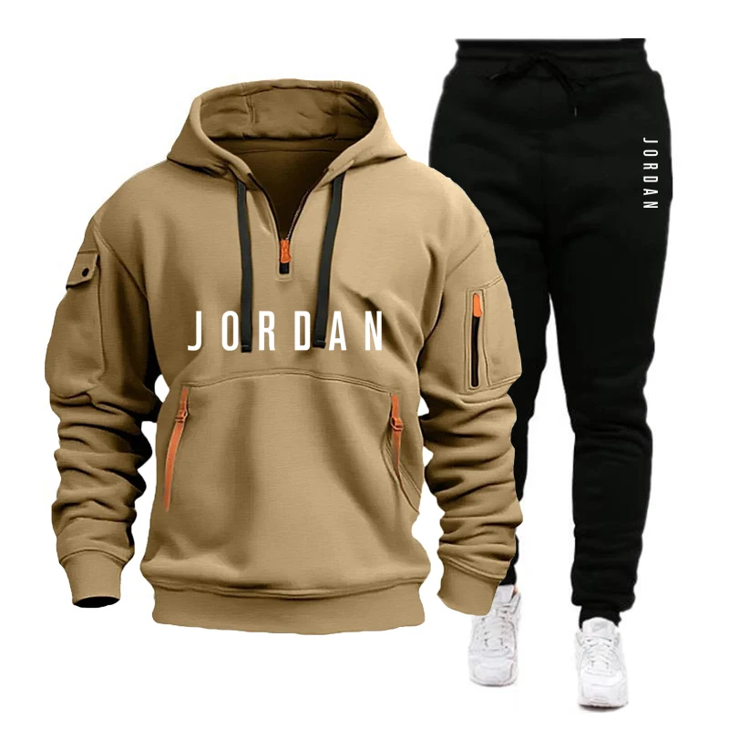 Ensemble de vêtements de sport pour hommes automne/hiver 2026, ensemble décontracté, vêtements de sport et pantalon coupe-vent pour hommes, ensemble deux pièces