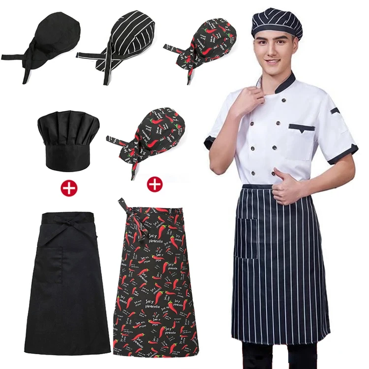 Ensemble de tabliers de chef de cuisine, couvre-chef d'hôtel, chasuble de chef d'hôtel, tablier de travail de cuisine de restaurant, Chamonix 73Woman, WaClaHat