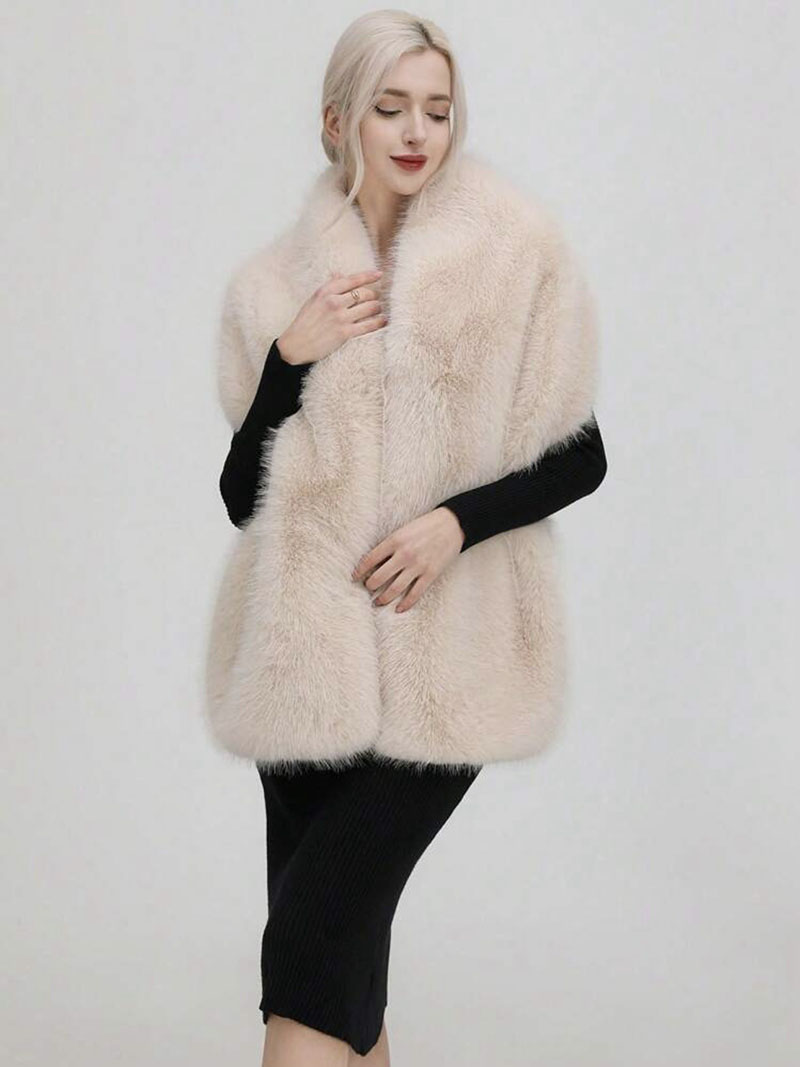 Mode luxe fausse fourrure de renard châle bureau fête Banquet Cheongsam robe de mariée Cape automne hiver femmes Poncho longue écharpe