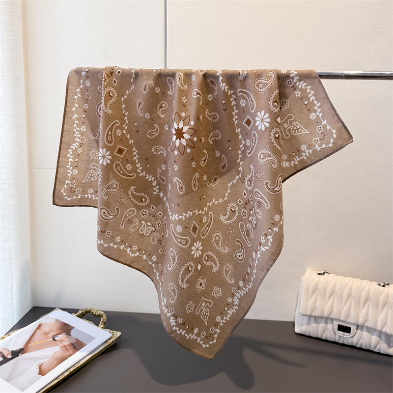 Foulard carré rétro imprimé Paisley, 65x65cm, sensation de coton, foulard chaud, décoration pour femmes, Foulard doux, Bandana, printemps automne
