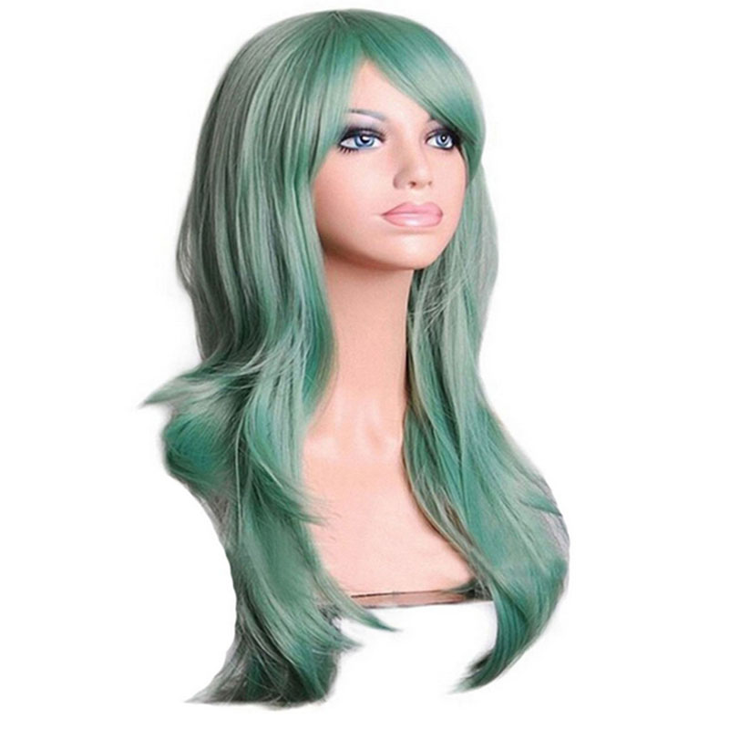 Perruque de Cosplay synthétique longue ondulée, résistante à la chaleur, pour femmes, jaune, rose, rouge, blond foncé, Anime de noël