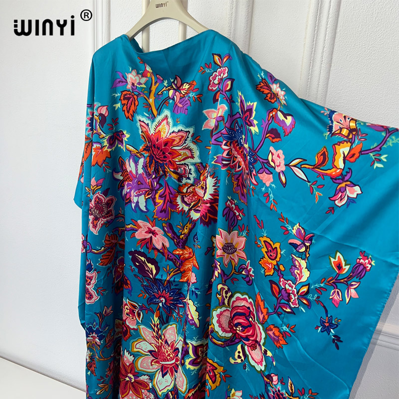 Robes africaines WINYI pour femmes, mode bohème, kaftan imprimé, robe maxi de plage, abaya Dubaï pour femmes musulmanes, robes de soirée 2024