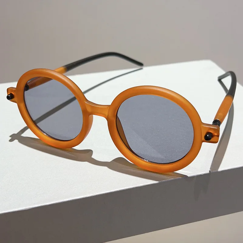 Lunettes de soleil rondes vintage pour hommes et femmes, lunettes de soleil carillon, nuances de créateurs, lunettes à grand cadre, UV400, marque de luxe punk populaire