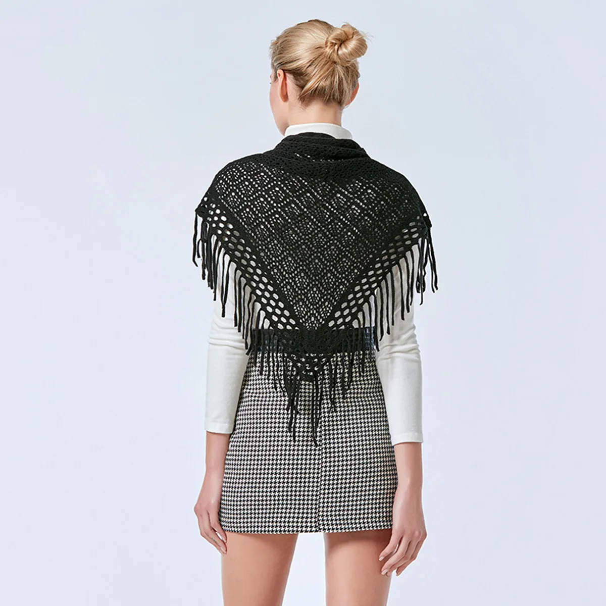 Écharpe tricotée multidirectionnelle pour femmes, châle Bandana à pampilles, Style Boho pour les voyages toutes saisons, nouvelle collection 2025