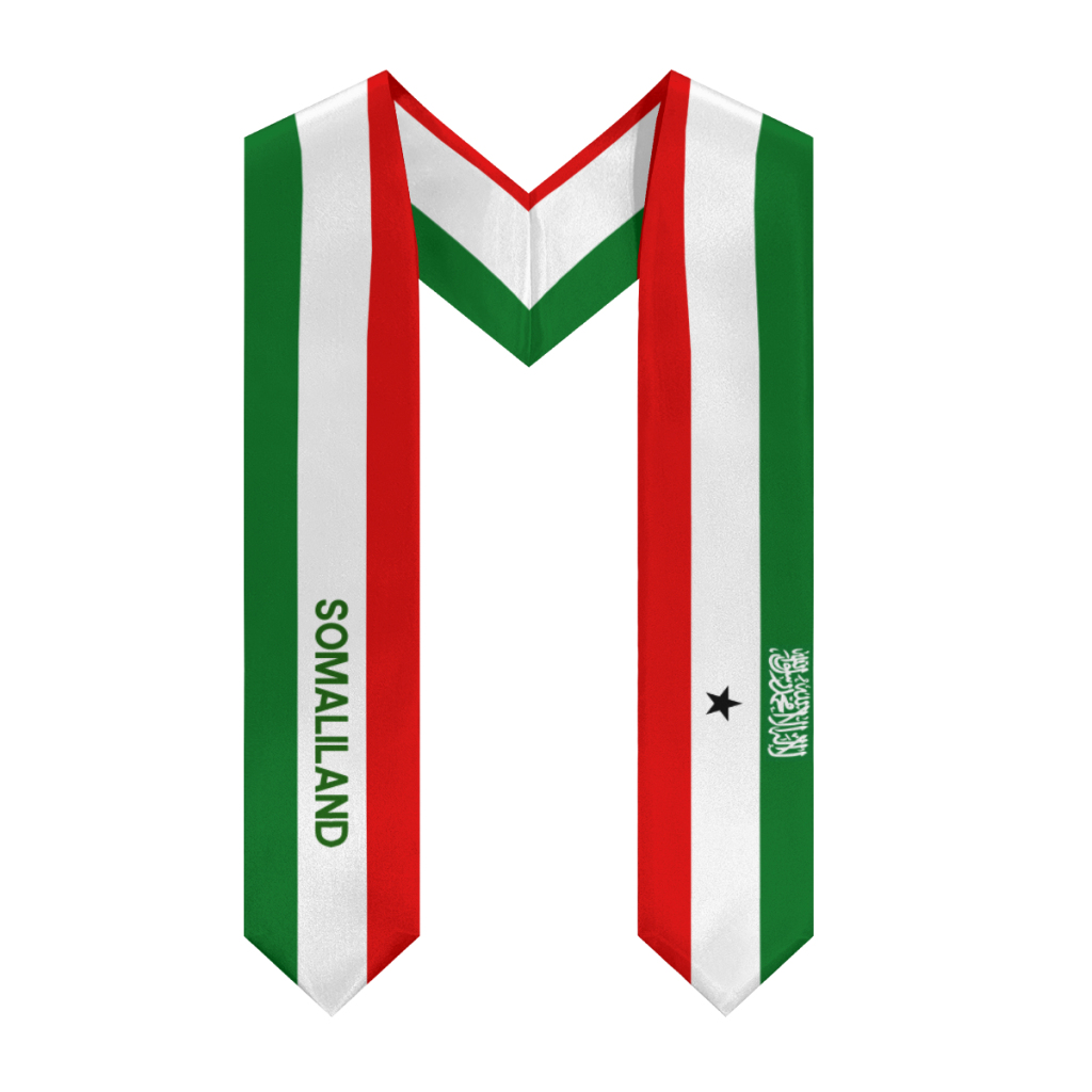 Plus de conception châle de remise des diplômes drapeau du Somaliland et drapeau des États-Unis étole ceinture étude d'honneur à bord des étudiants internationaux