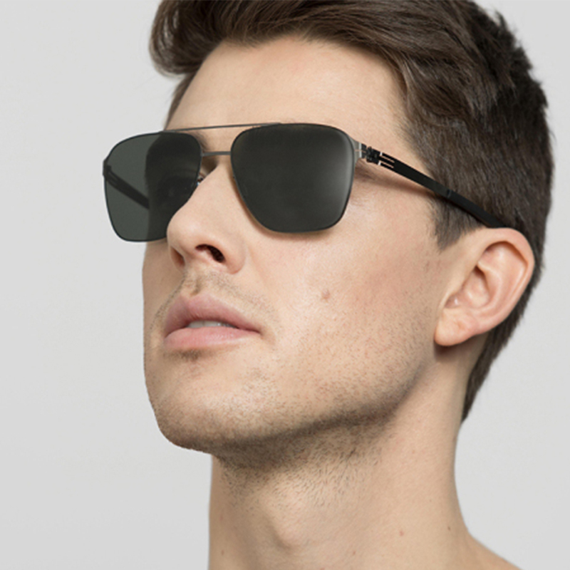 Lunettes de soleil sans vis, carrées, ultralégères, pour homme, de marque allemande, de luxe, pour l'extérieur, la conduite, la pêche, UV400