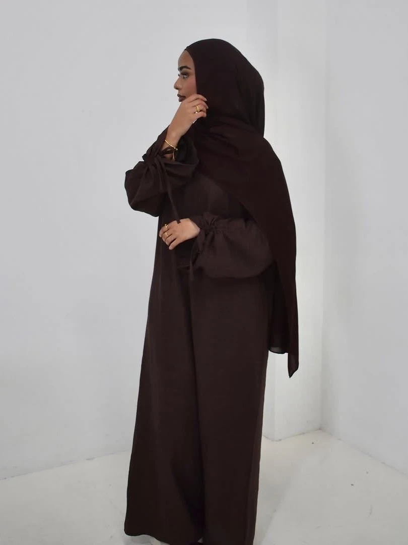 Eid femmes Robe modeste Abaya String manches Caftan musulman Robe maroc dubaï caftan Islam 2025 robes Largos Jalabiya Ramadan