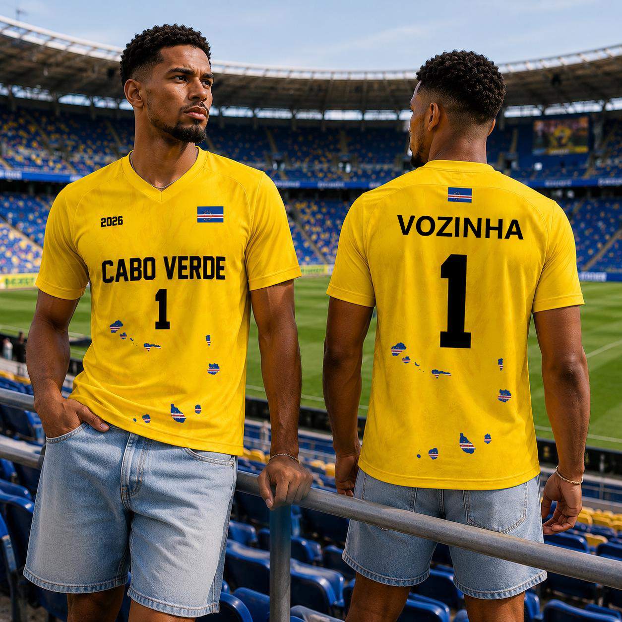 Maillot de football Capo-Vert pour adulte et enfant, maillot de gardien de but VOZINHA n°1, t-shirt de sport d'été pour homme, vêtements pour enfant, t-shirt pour femme