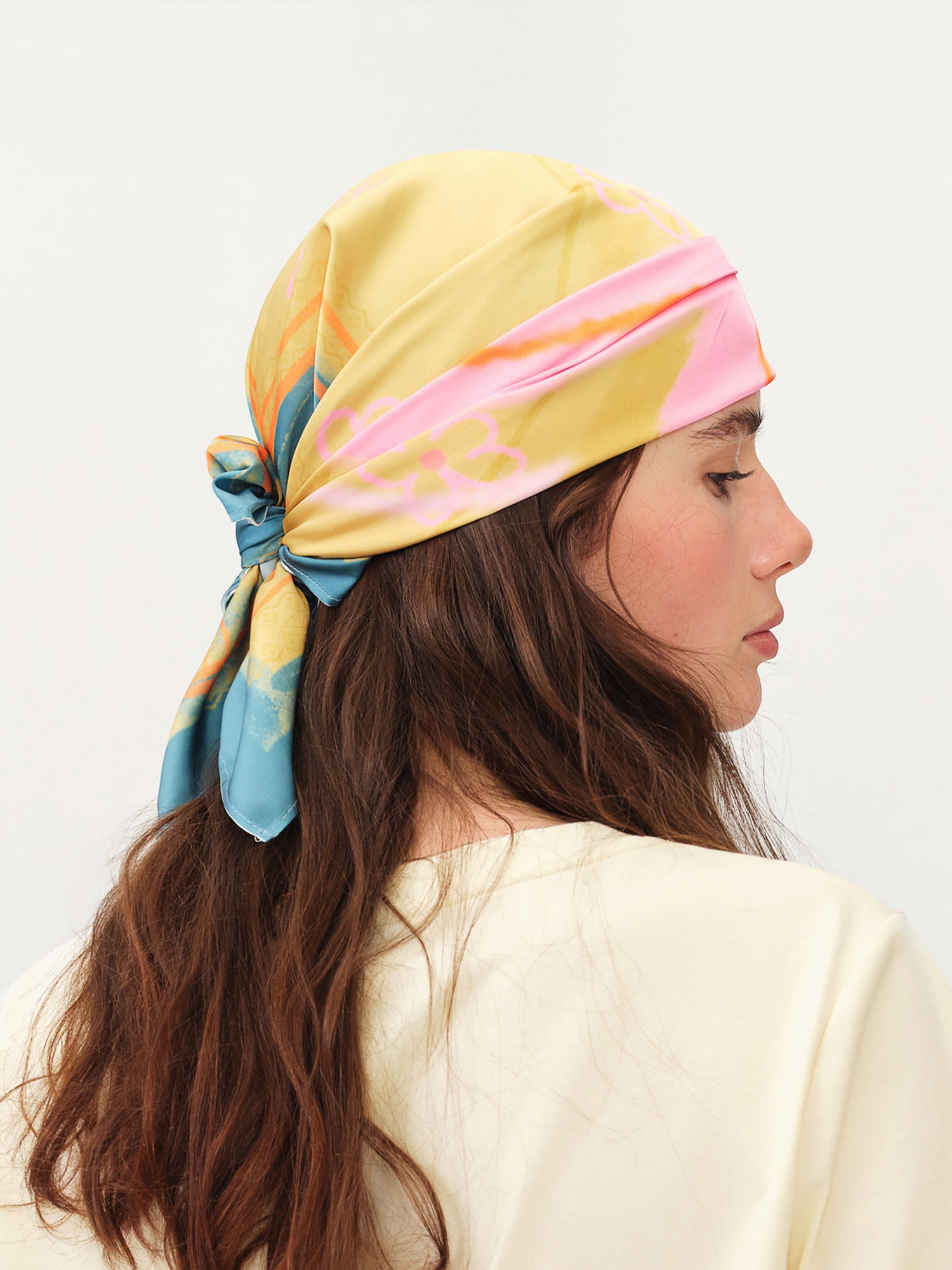 FSLE 2026 Écharpe Carrée d'Été pour Femme à Motif Cœur - Accessoire Cheveux Polyvalent et Foulard Léger pour le Style Quotidien