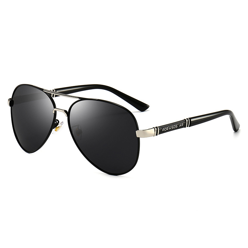 Lunettes de soleil classiques Big Pilot pour hommes et femmes, lunettes de soleil d'aviation en métal noir de luxe, lunettes de soleil de mode masculine pour la conduite, les vacances, protection UV400