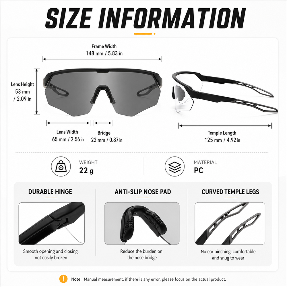 Lunettes de soleil photochromiques pour le cyclisme, hommes et femmes, sans monture, lunettes de sport UV400, pour la conduite en plein air, la pêche, anti-vent, lunettes de soleil